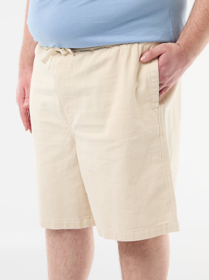 Bermuda aus Twill mit Kordelzug Weiß - Kiabi