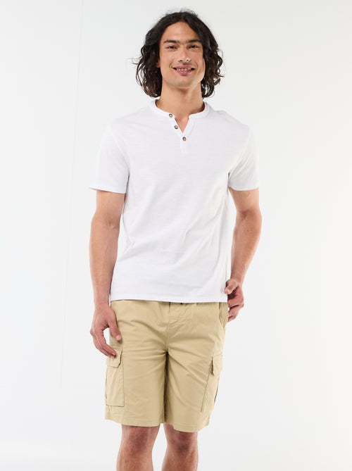 Bermuda chino en popeline avec poches à rabat - Kiabi