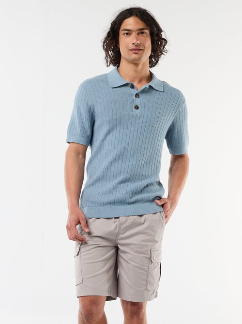 Bermuda chino en popeline avec poches à rabat - Kiabi