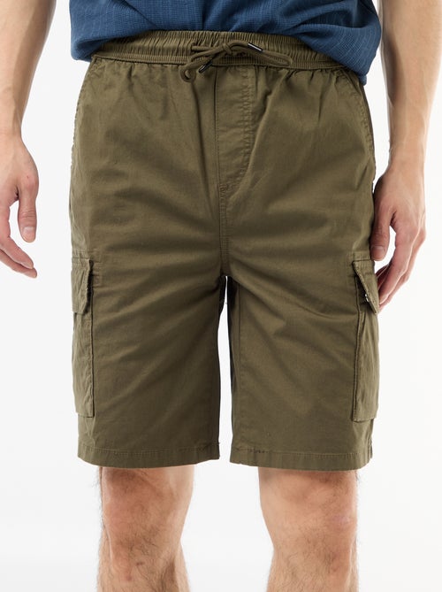 Bermuda chino en popeline avec poches à rabat - Kiabi