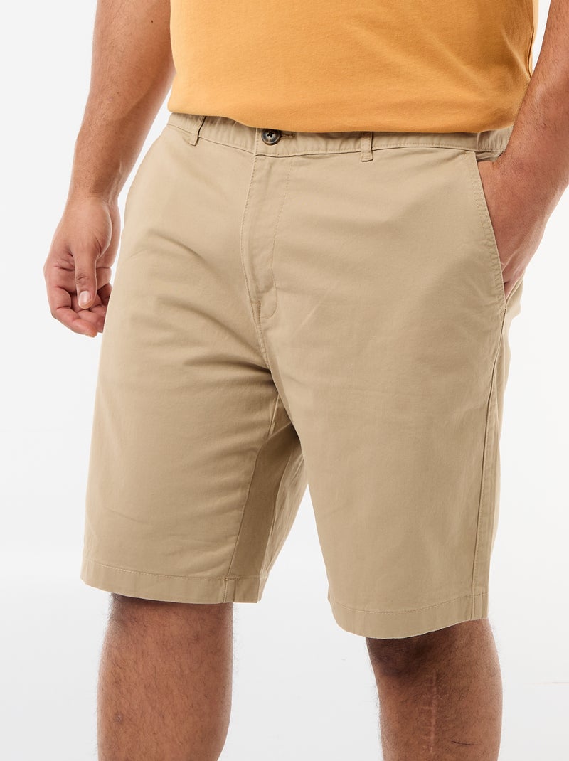 Bermuda chino en twill Beige - Kiabi