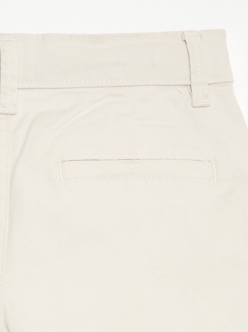 Bermuda chino en twill Blanc - Kiabi