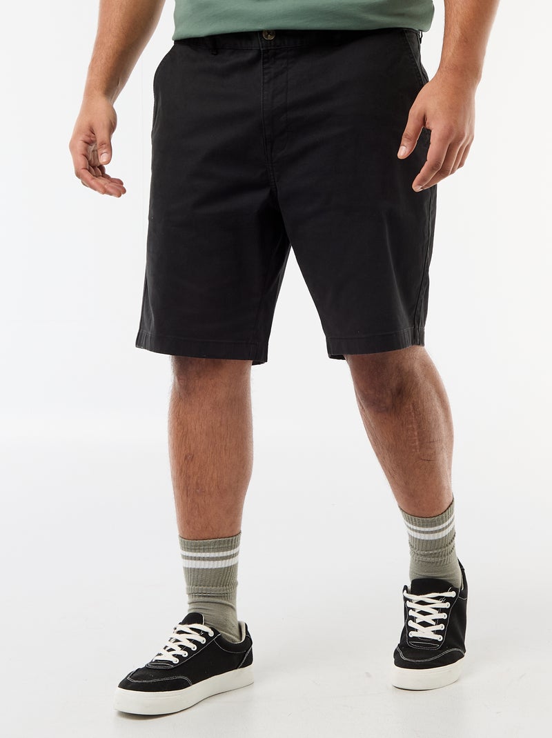 Bermuda chino en twill Noir - Kiabi