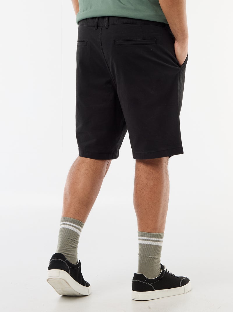 Bermuda chino en twill Noir - Kiabi