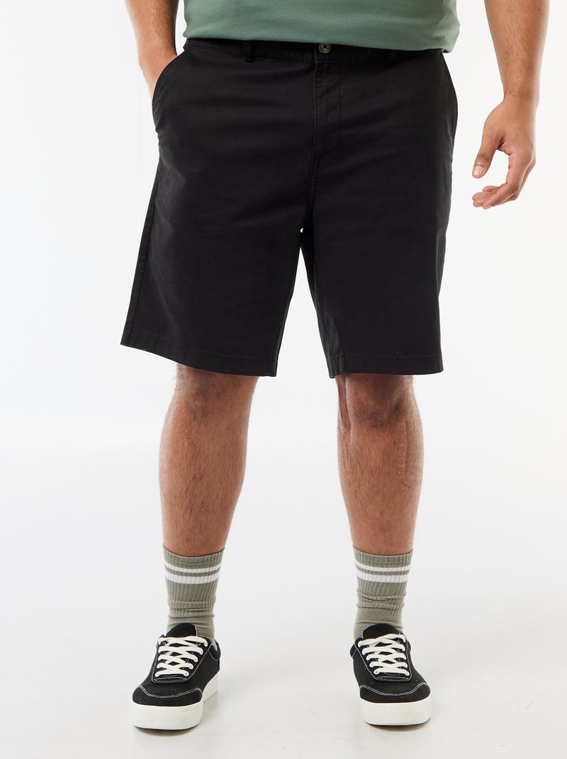 Bermuda chino en twill Noir - Kiabi