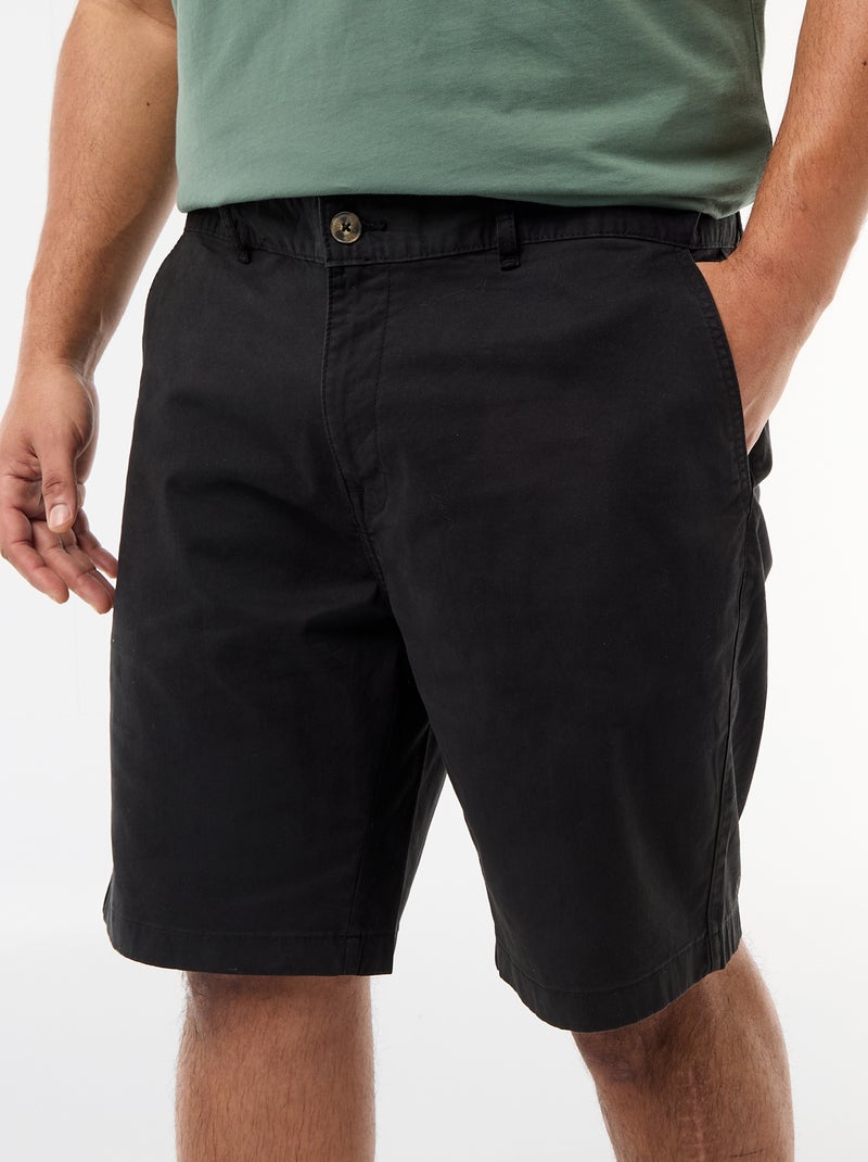 Bermuda chino en twill Noir - Kiabi