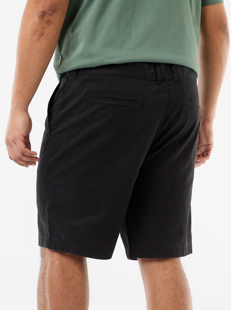 Bermuda chino en twill Noir - Kiabi