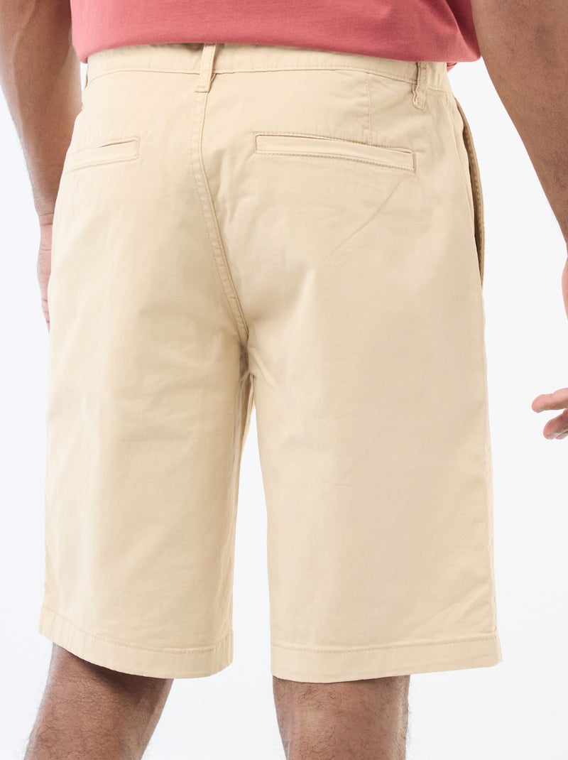 Bermuda chino en twill uni Blanc - Kiabi