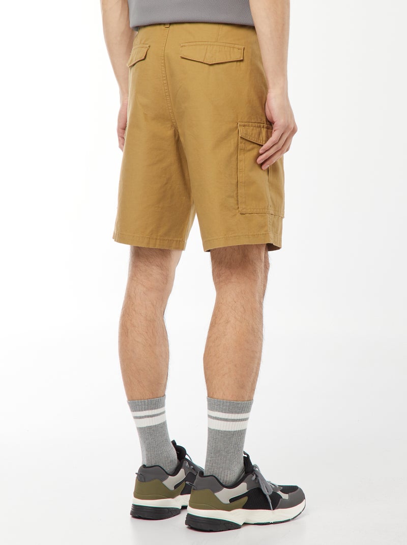 Bermuda chino en twill uni multipoches Vert - Kiabi