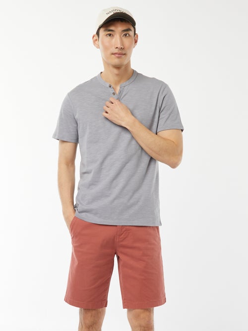 Bermuda chino en twill uni - Kiabi