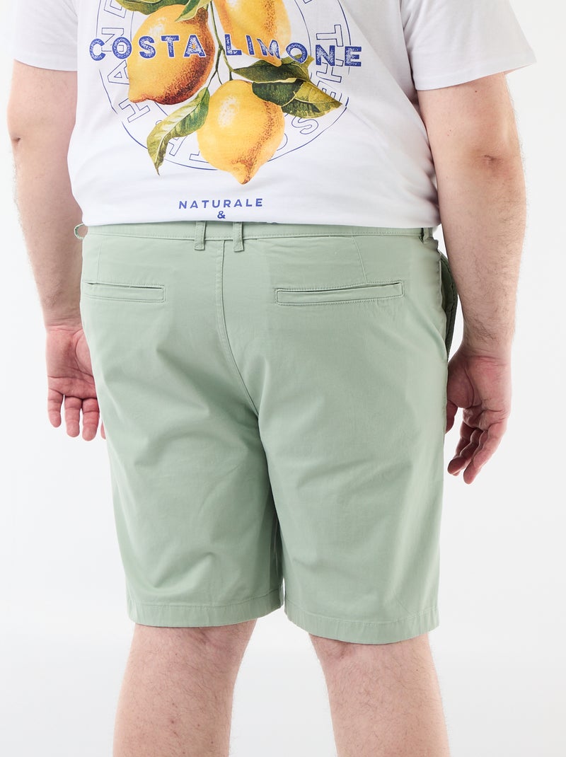 Bermuda chino en twill Vert - Kiabi