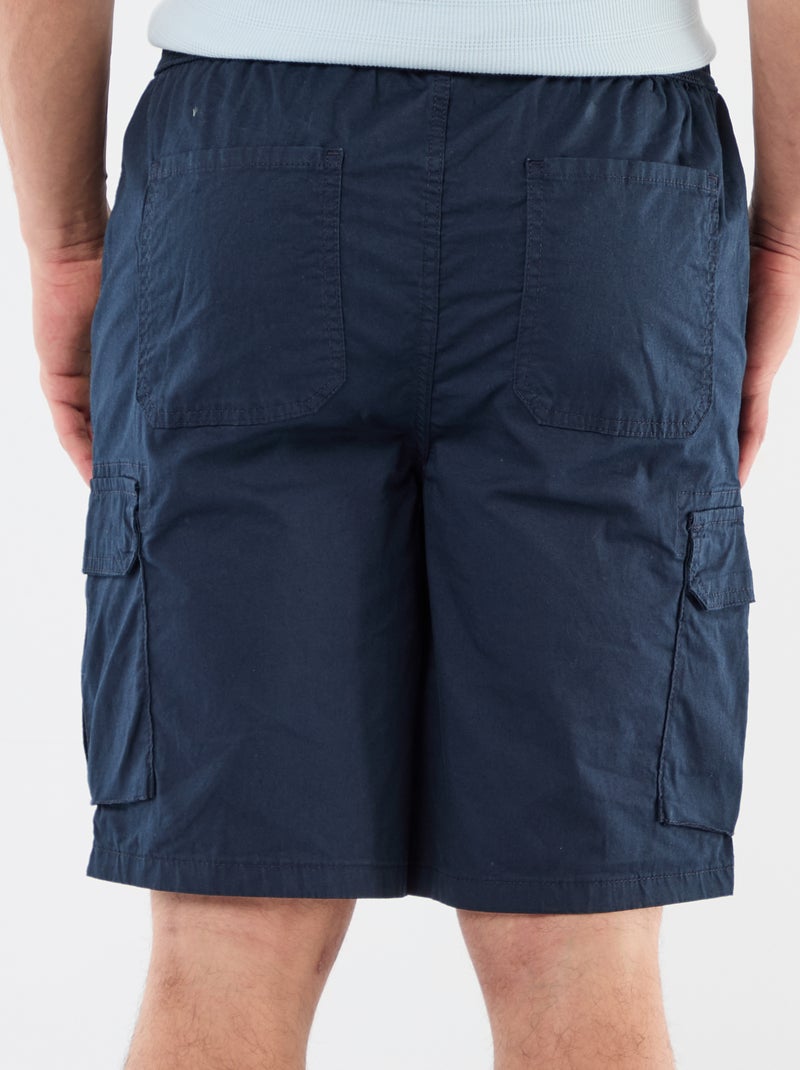 Bermuda chino in popeline con tasche a patta Blu - Kiabi