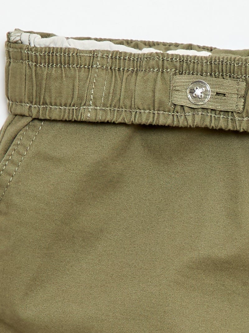 Bermuda chino tinta unita con lacci Verde - Kiabi