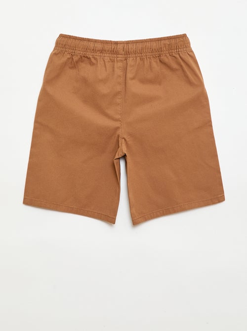 Bermuda chino uni avec liens de serrage - Kiabi
