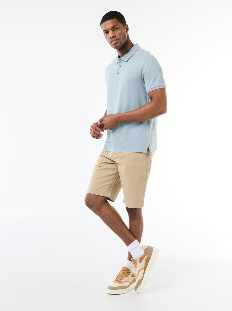 Bermuda chino uni en twill Beige - Kiabi