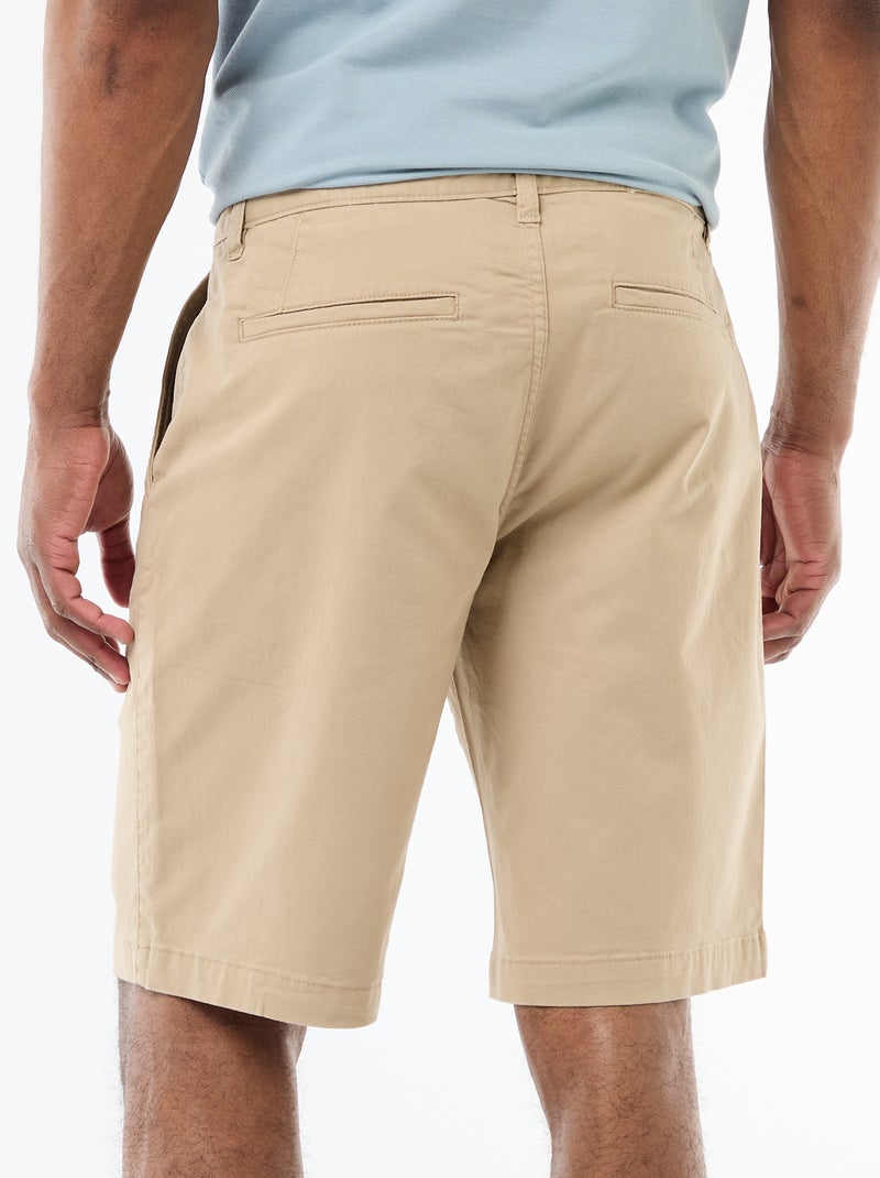 Bermuda chino uni en twill Beige - Kiabi