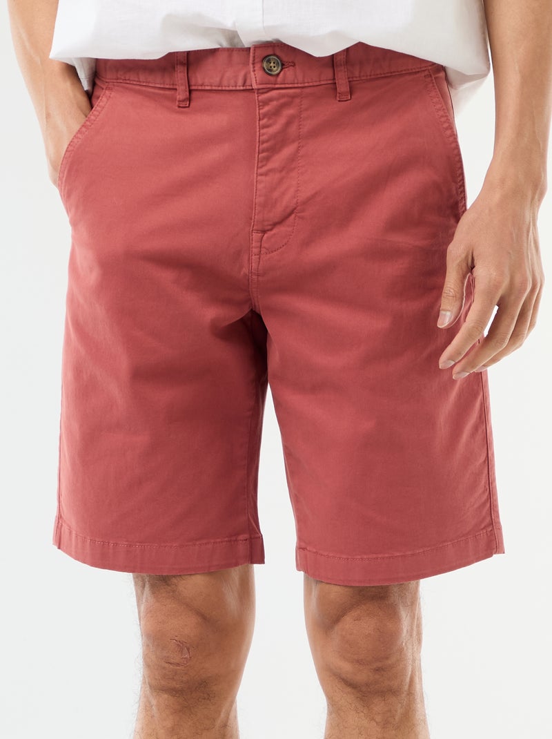 Bermuda chino uni en twill Rose - Kiabi