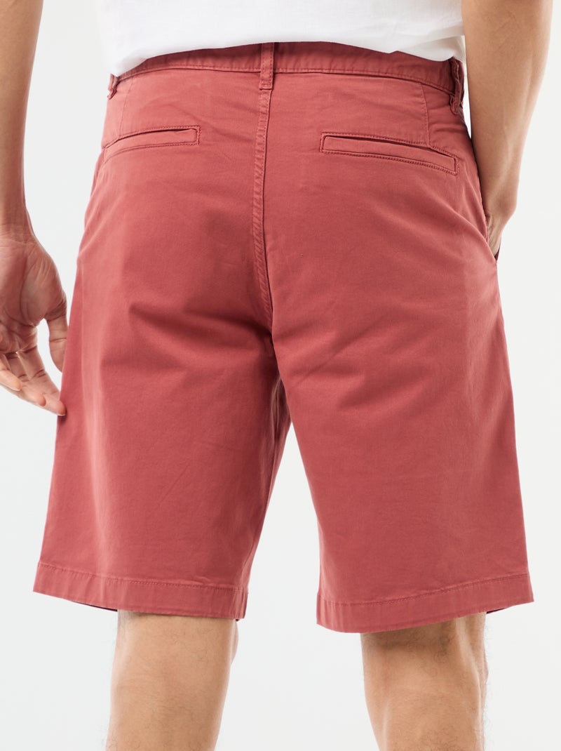 Bermuda chino uni en twill Rose - Kiabi