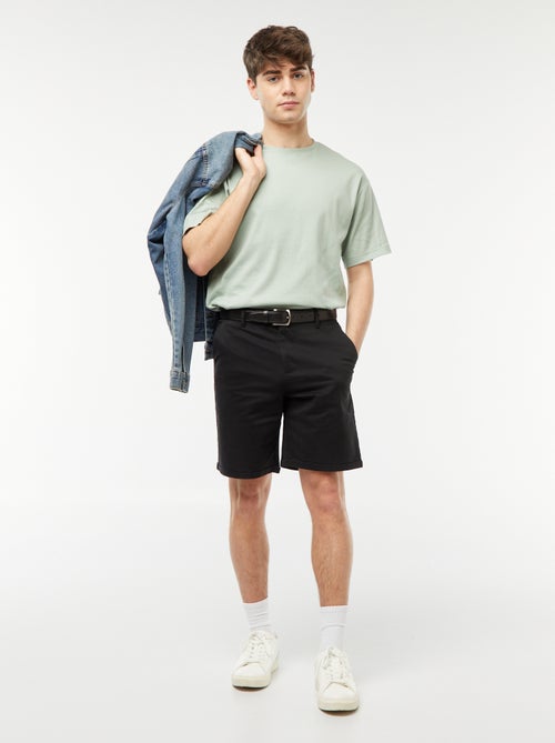 Bermuda coupe chino avec base à revers - Kiabi