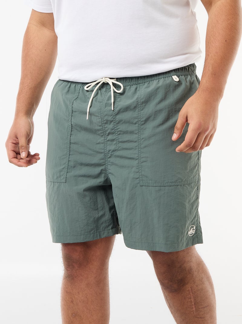 Bermuda da bagno tinta unita Verde - Kiabi