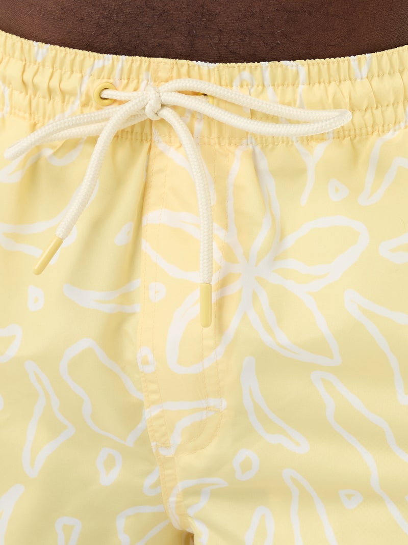 Bermuda de bain à motif Jaune - Kiabi