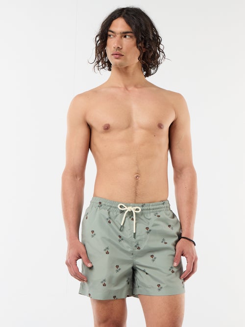 Bermuda de bain à motif - Kiabi