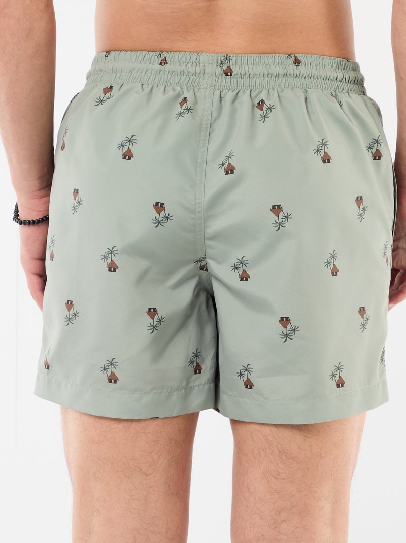 Bermuda de bain à motif Kaki - Kiabi