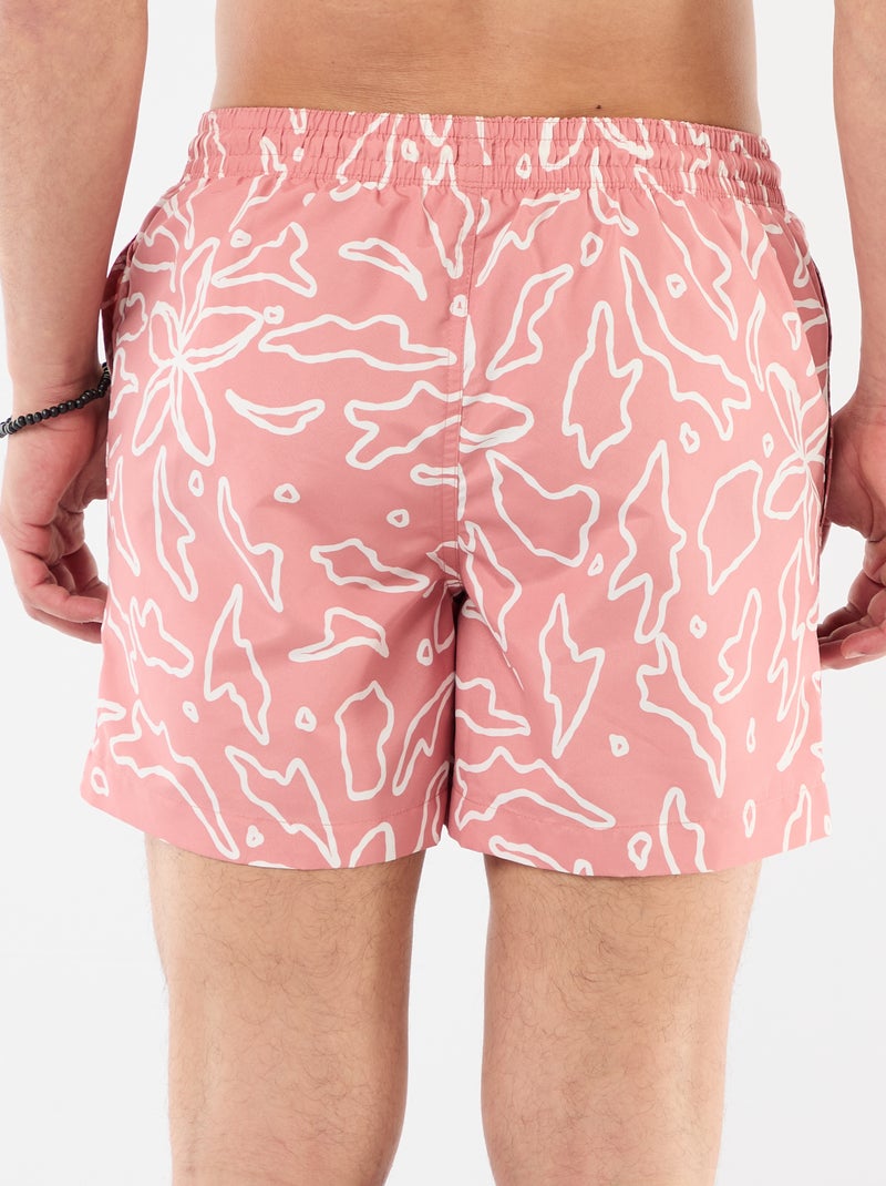 Bermuda de bain à motif Rouge - Kiabi