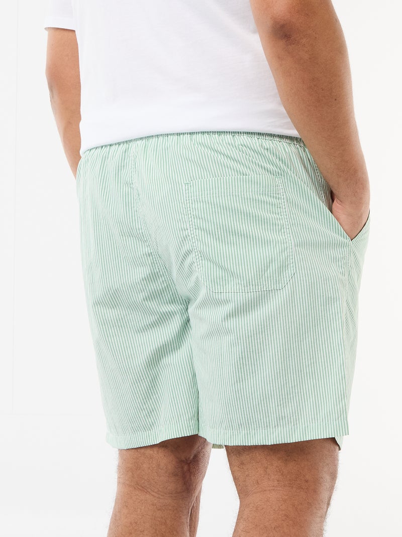 Bermuda de bain à rayures Vert - Kiabi