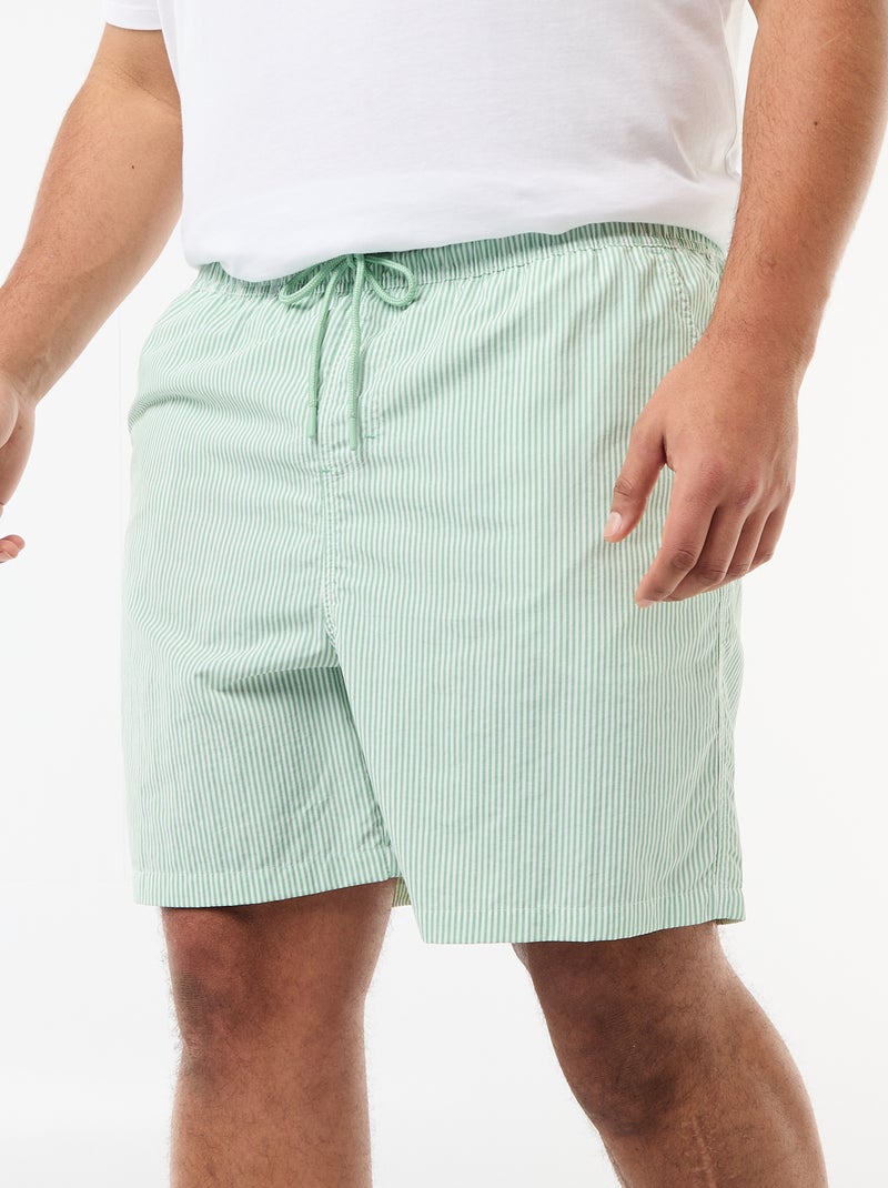 Bermuda de bain à rayures Vert - Kiabi