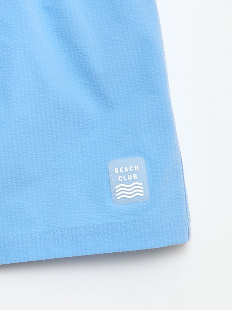 Bermuda de bain avec effet gaufré Bleu - Kiabi