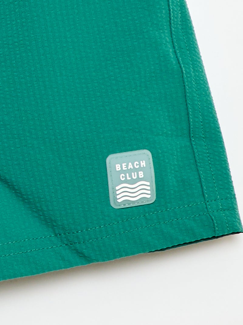Bermuda de bain avec effet gaufré Vert - Kiabi