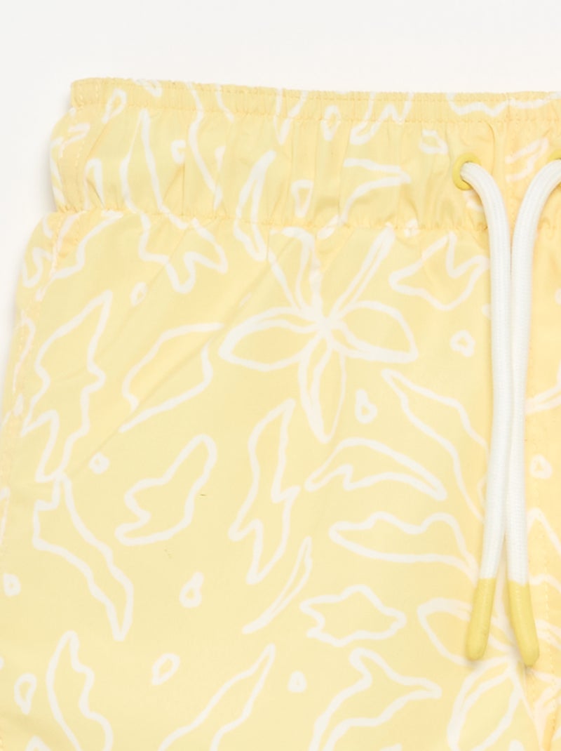 Bermuda de bain imprimé 'mer' all-over Jaune - Kiabi