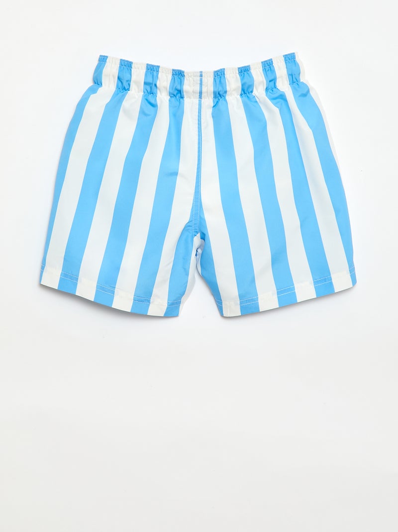 Bermuda de bain imprimé rayé Bleu - Kiabi
