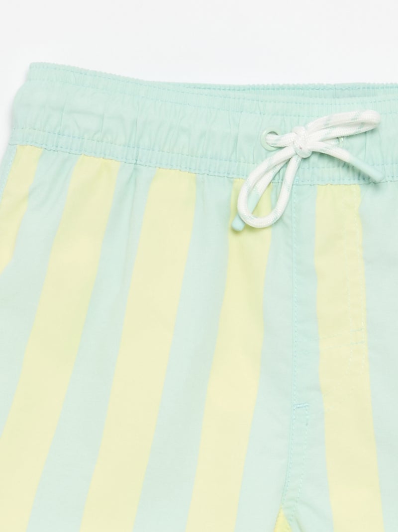 Bermuda de bain rayé Jaune - Kiabi