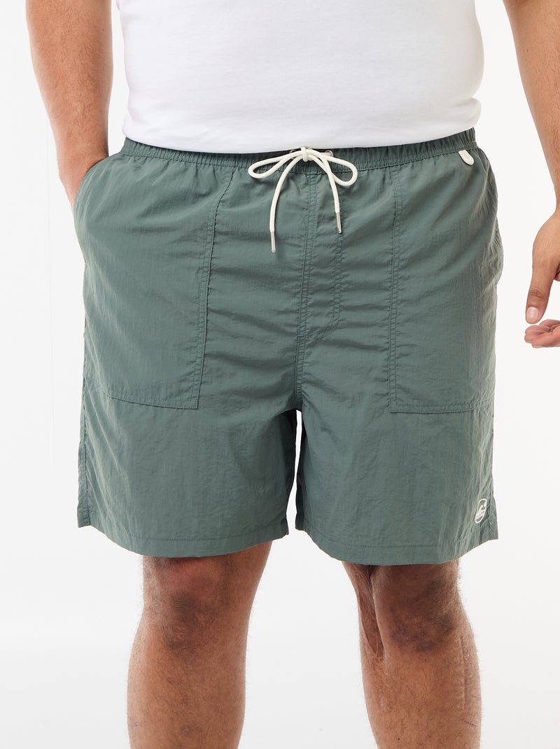 Bermuda de bain uni Vert - Kiabi
