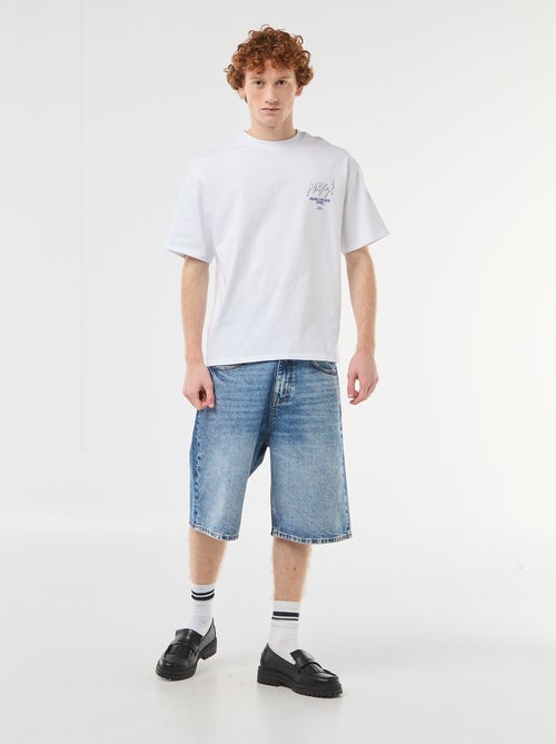 Bermuda denim baggy in cotone - Kiabi