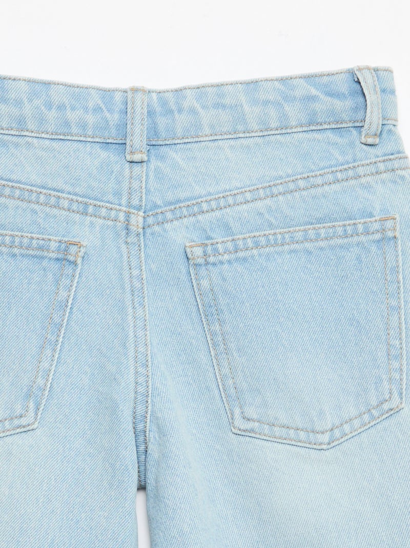 Bermuda denim slim fit stretch en coton Bleu ciel - Kiabi