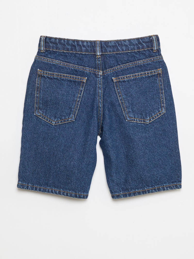 Bermuda denim slim fit stretch en coton Bleu foncé - Kiabi