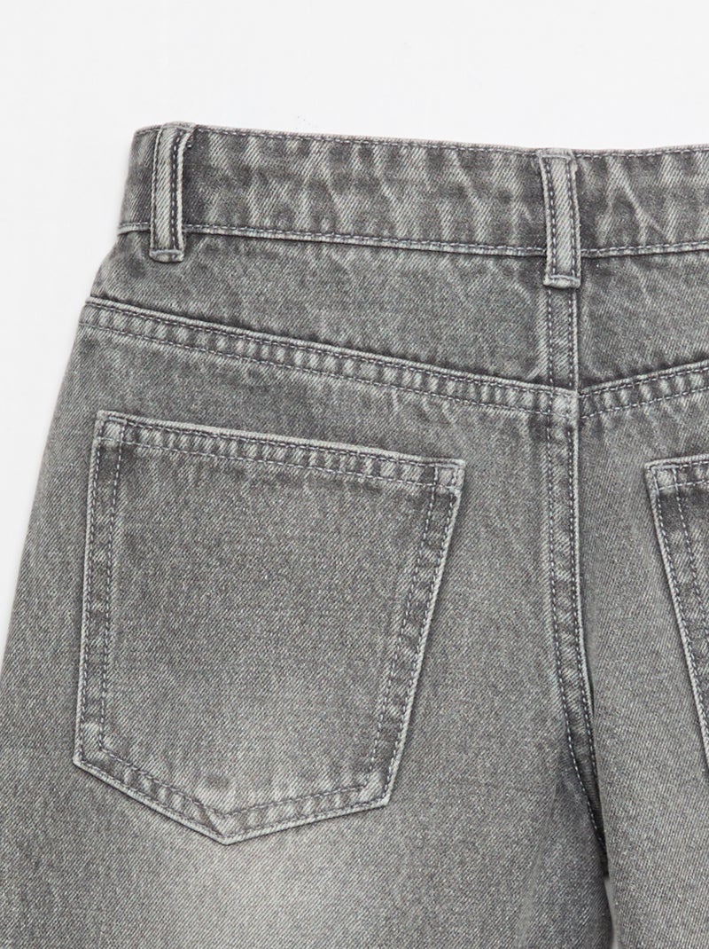 Bermuda denim slim fit stretch en coton Gris - Kiabi