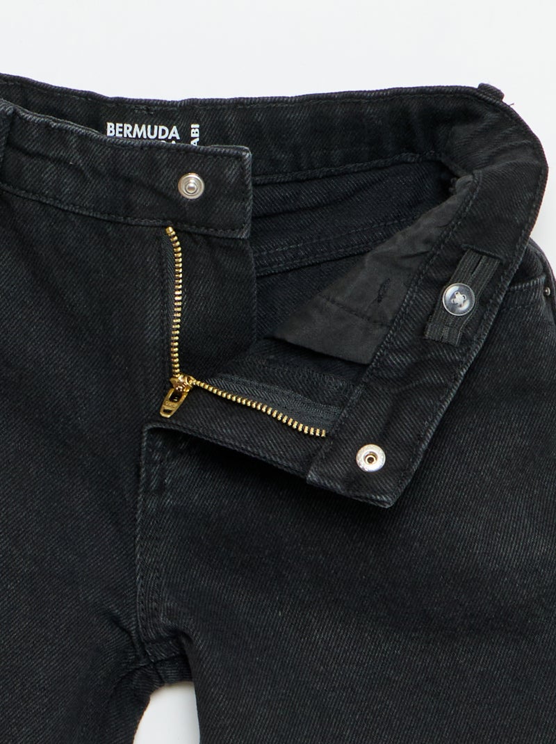 Bermuda denim slim fit stretch en coton Noir - Kiabi