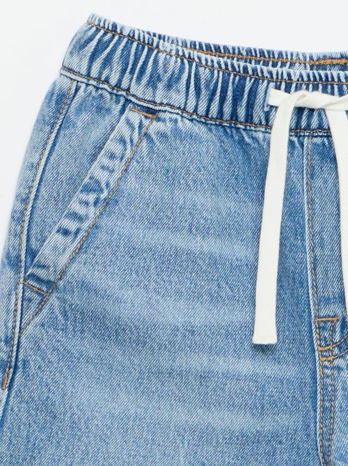 Bermuda en denim avec cordons de serrage - Kiabi