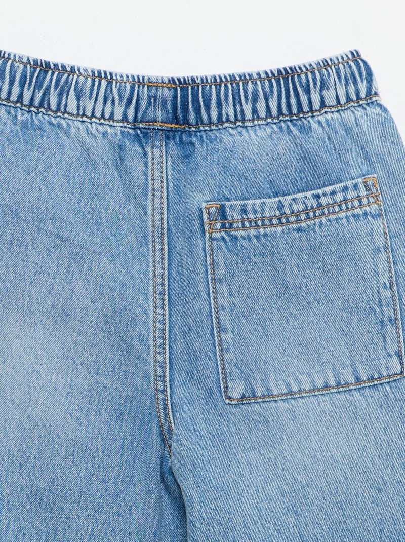 Bermuda en denim avec cordons de serrage Bleu - Kiabi