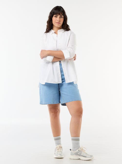 Bermuda en denim taille haute - Kiabi