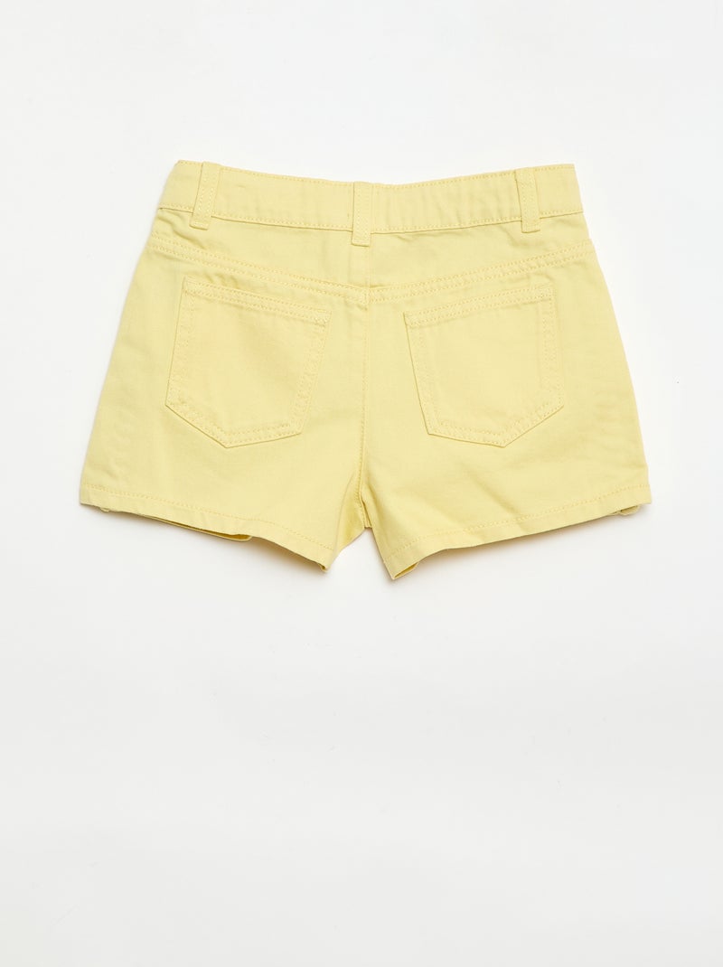 Bermuda en denim uni à 5poches Jaune - Kiabi