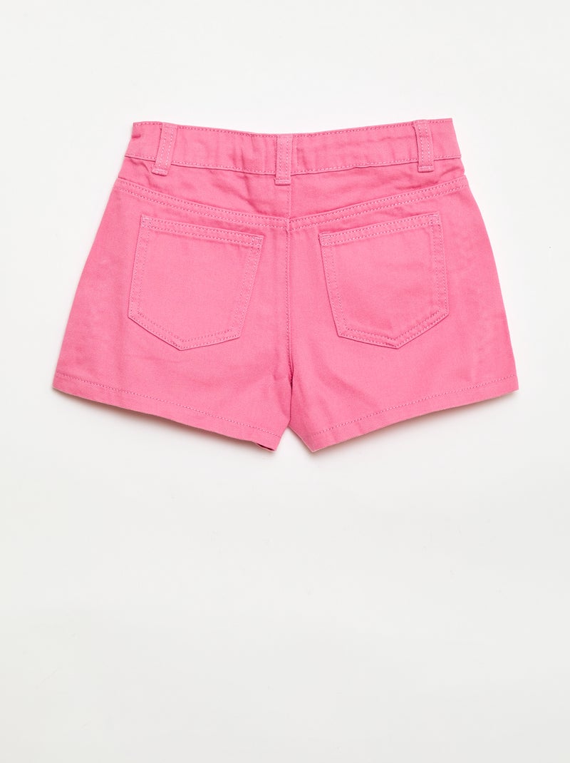 Bermuda en denim uni à 5poches Rose - Kiabi