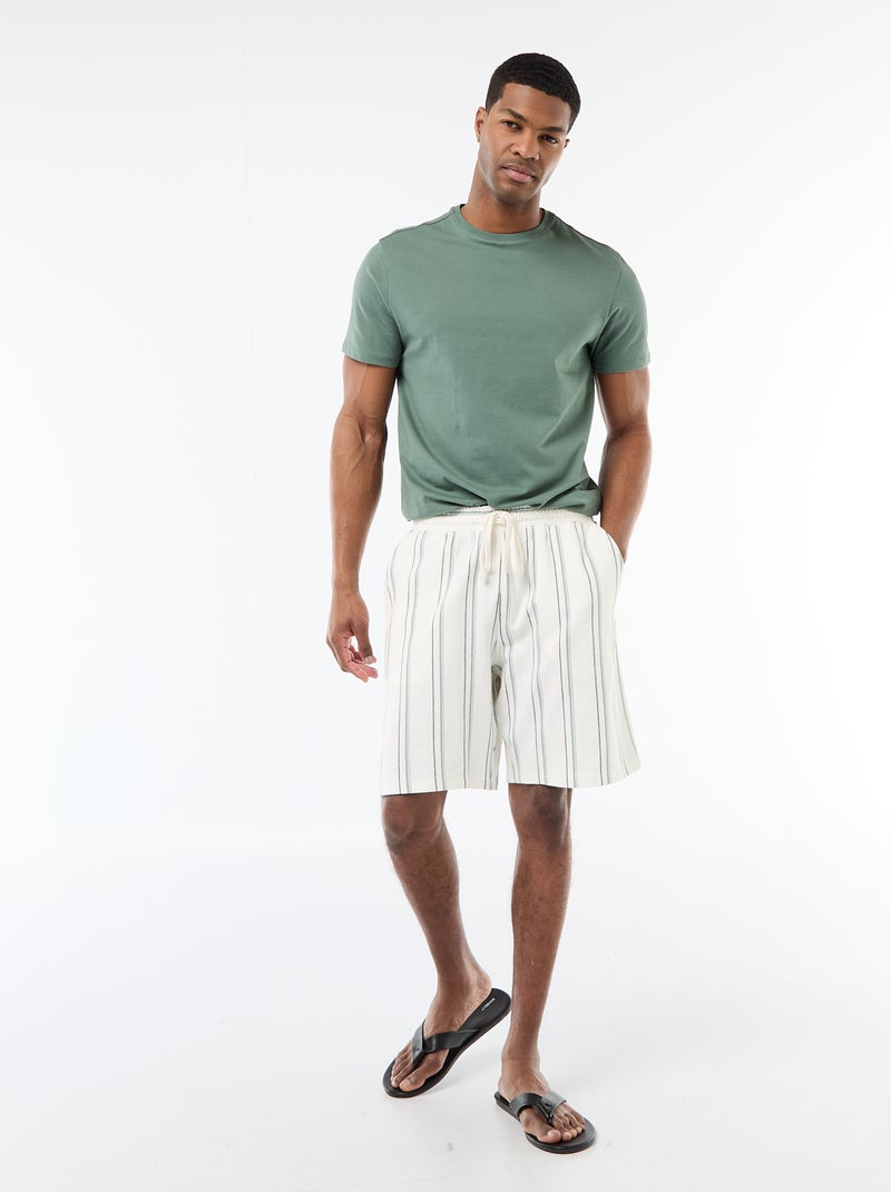 Bermuda en French Terry Blanc - Kiabi