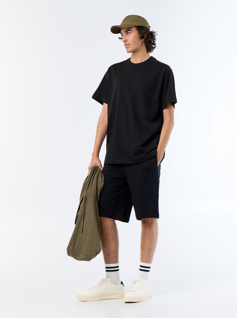 Bermuda en French Terry Noir - Kiabi