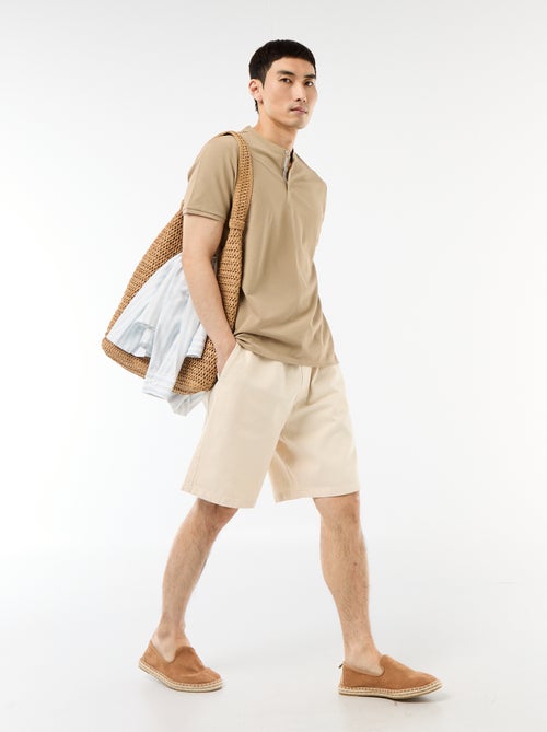 Bermuda en jean avec taille élastiquée - Kiabi