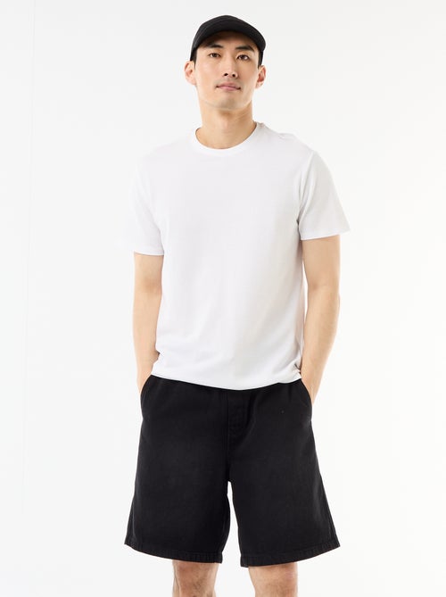 Bermuda en jean avec taille élastiquée - Kiabi